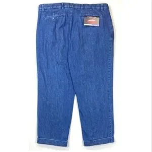NWT Men's Roundtree Yorke Core Comfort Classic Fit Pleated Denim Cuffed  Pants